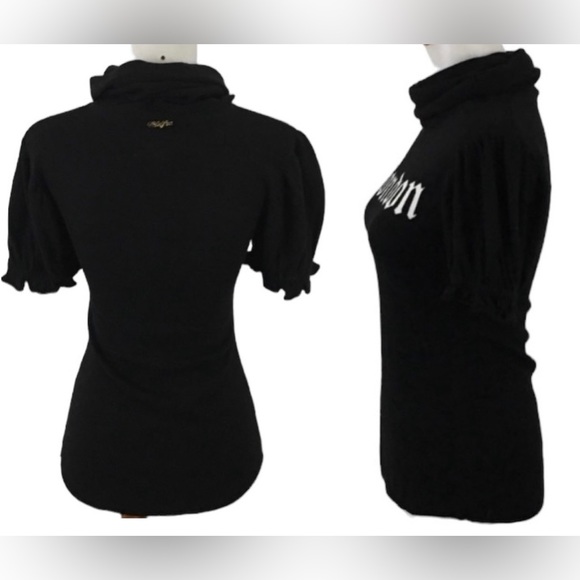 Wildfox White Label London Black Sweater Top Soft S Angora Rabbit Hair - Picture 6 of 15